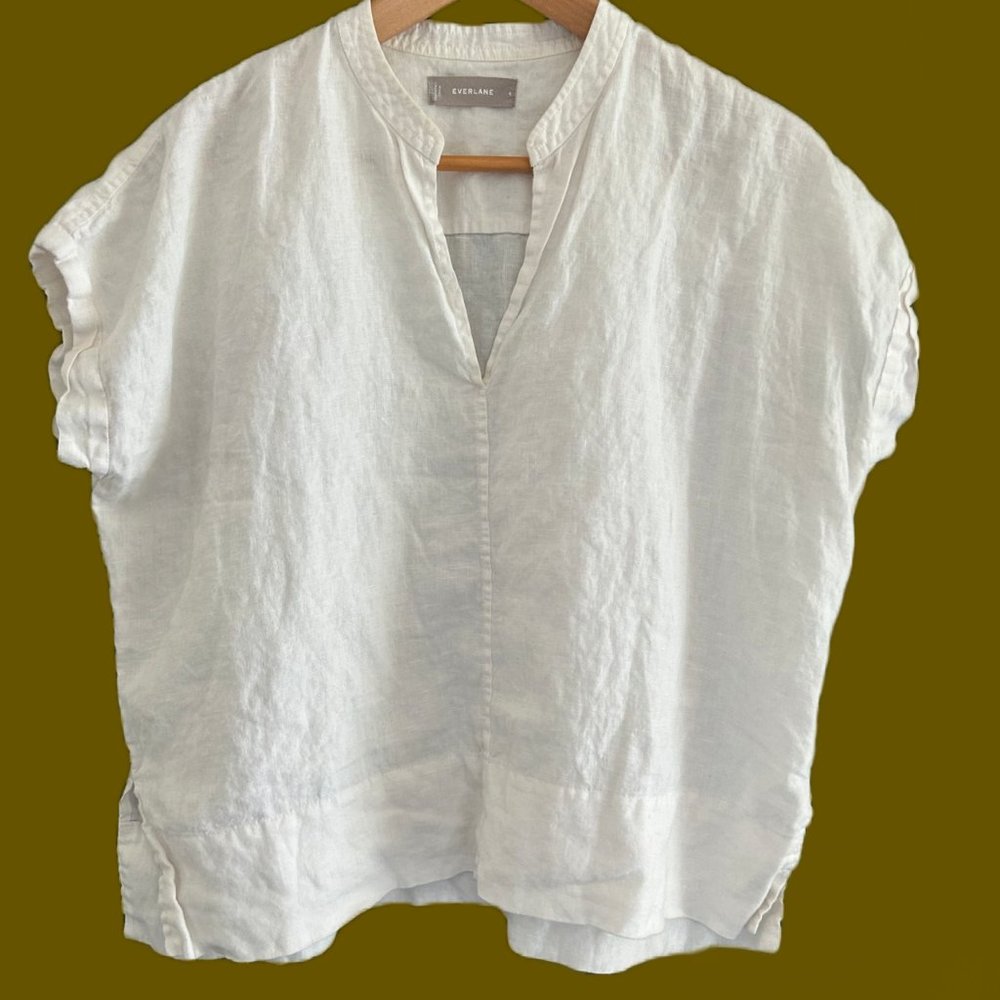 Everlane Split-Neck 100% Linen Top